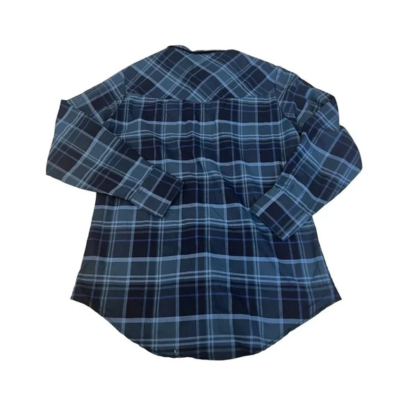 Ely Cattleman Mens Large Blue Long Sleeve Pearl Snap Western Cowboy Shirt - Picture 3 of 4